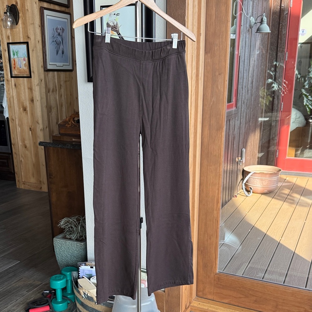 Majestic Filatures Women's Brown Wide Leg Lounge Pants (Sz 3 - Med)